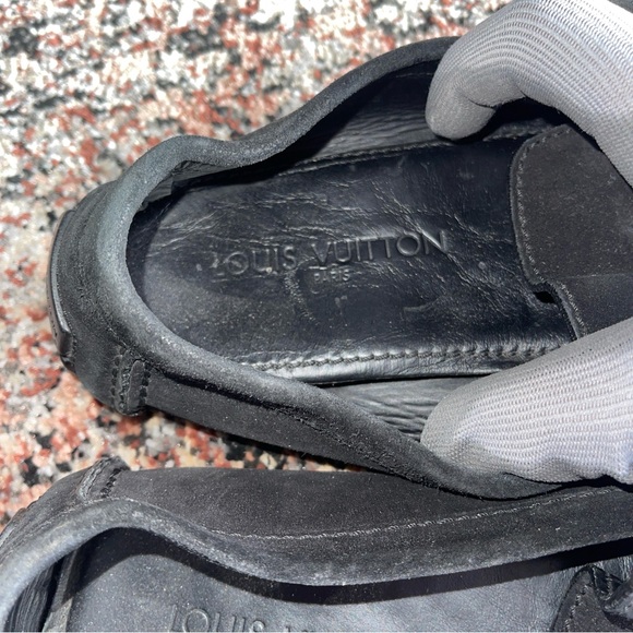 Authentic Louis Vuitton Black Suede Loafers Size 10 - Picture 9 of 11